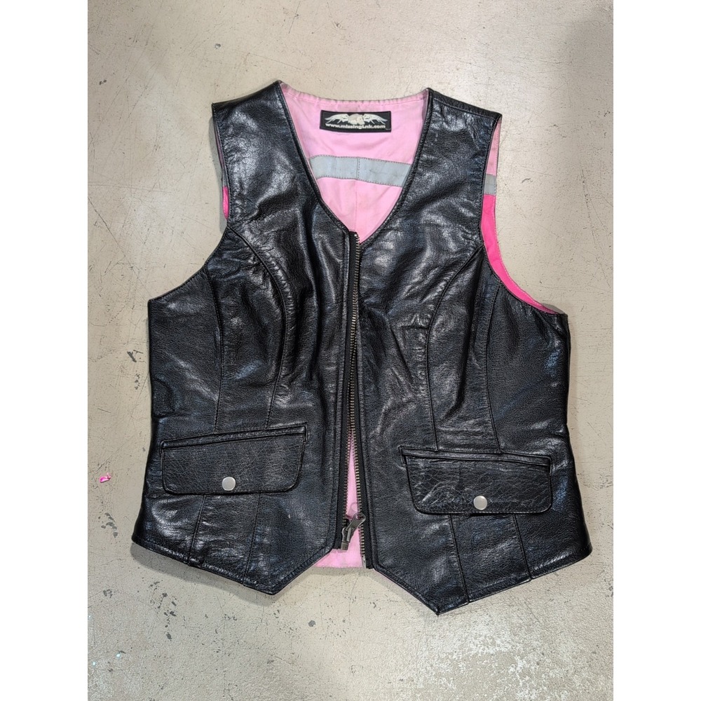 Missing Link Women's G2 D.O.C. Reversible Safety Vest Black Leather/Pink Med - Picture 1 of 3